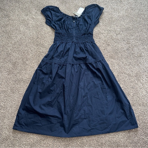 J. Crew Dresses & Skirts - J.Crew Womens Large NWT Navy Blue Long Dress Zipper Front Cinched Top